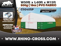 2025 rhino-cross-shelter c5040sp 12x15,25x4,72 m opslagtent / opslagshelter - afbeelding 5 van  6