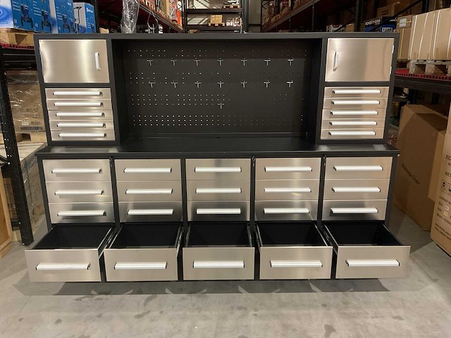 2025 rhino-cross-tools h10ft-30d-2 01b zwart/rvs gereedschapkast - afbeelding 4 van  5