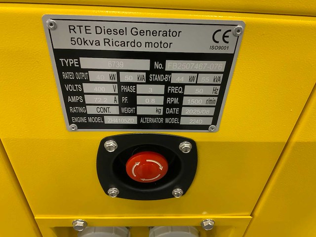 2025 rte 6739 50 kva noodstroomaggregaat - afbeelding 9 van  14