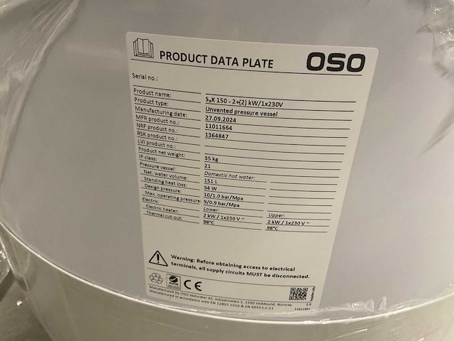 2025 saga xpress rvs boiler 150 liter - afbeelding 3 van  4