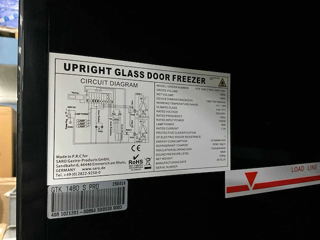 2025 saro gtk 1480 s pro glasdeur vrieskast - afbeelding 6 van  11