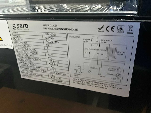 2025 saro sc 70av gebaksvitrine - afbeelding 8 van  8
