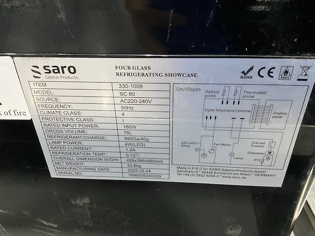 2025 saro sc 80 gebaksvitrine - afbeelding 6 van  6