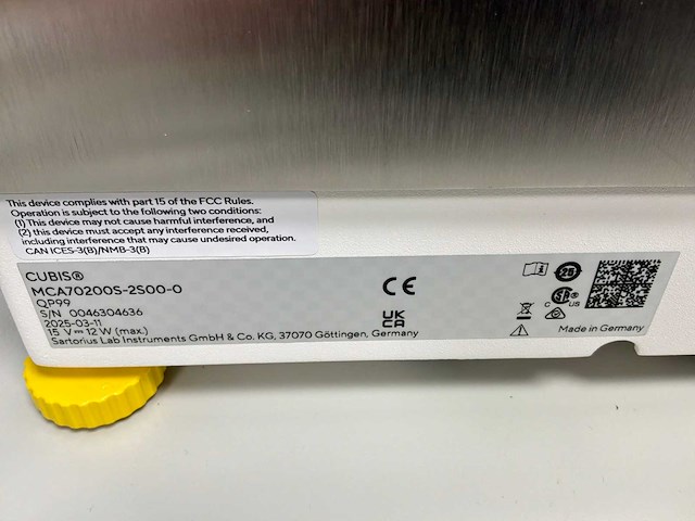 2025 sartorius cubis mca70200s hoge capaciteit labbalans - afbeelding 3 van  4