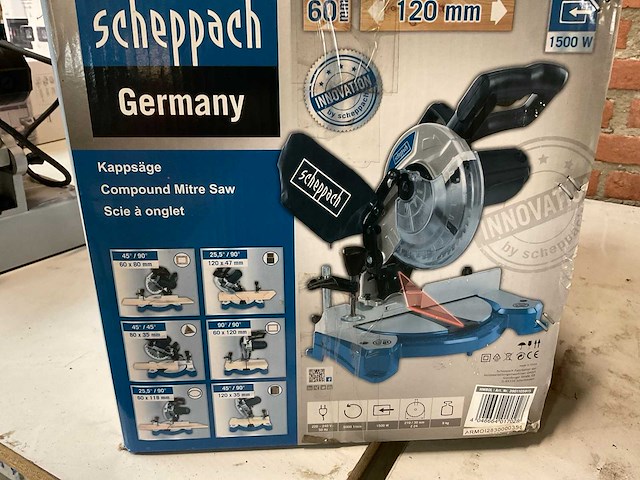 2025 scheppach hm 80 l afkortcirkelzaagmachine - afbeelding 2 van  3