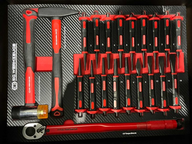 2025 sg werkzeuge rood gereedschapswagen - afbeelding 11 van  21