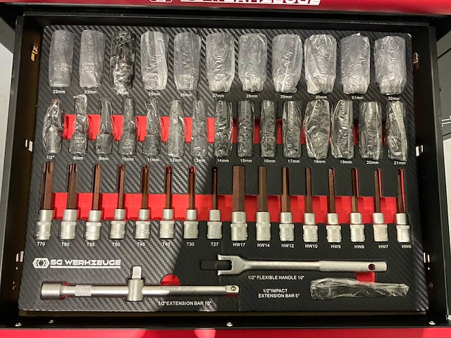 2025 sg werkzeuge rood gereedschapswagen - afbeelding 21 van  21