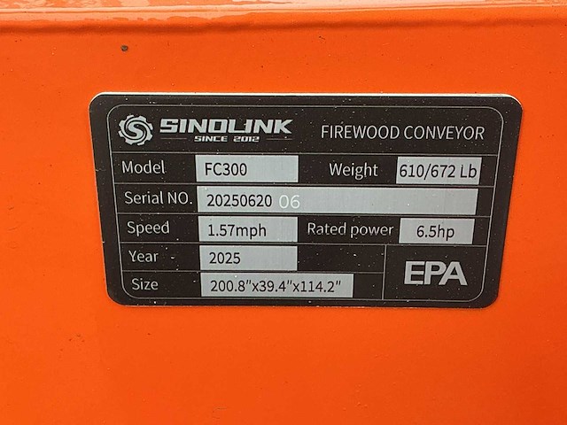 2025 sinolink fc300 transportband - afbeelding 7 van  15