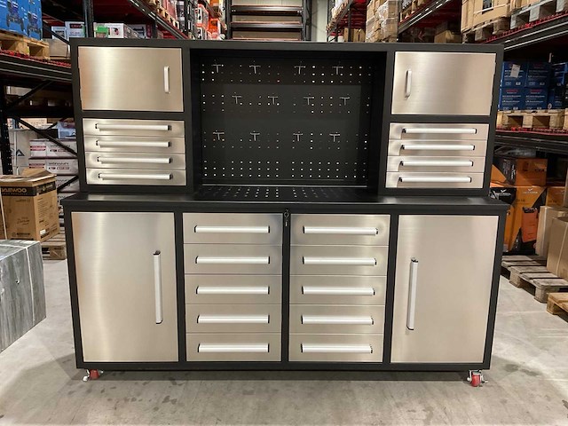 2025 stahlworks 7-18-01c rvs / zilver handvat gereedschapkast verrijdbaar - afbeelding 1 van  19