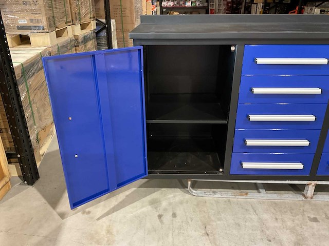 2025 stahlworks 7ft-10d 01b zwart/blauw gereedschapkast - afbeelding 7 van  13