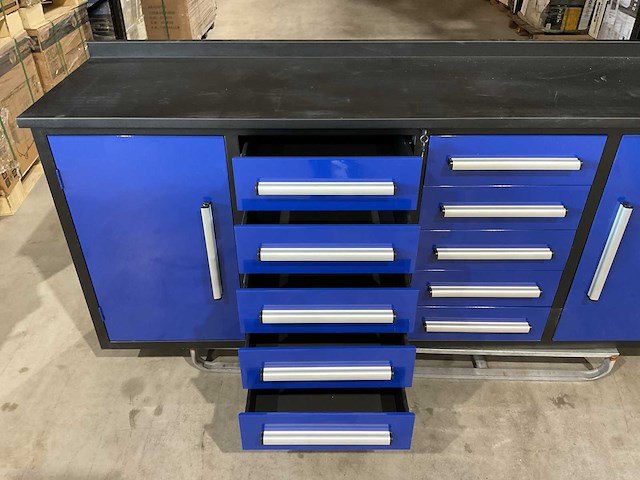 2025 stahlworks 7ft-10d 01b zwart/blauw gereedschapkast - afbeelding 4 van  13