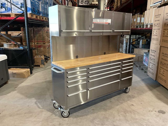2025 stahlworks deluxe rvs 72 inch high 15 laden werkbank - afbeelding 8 van  19