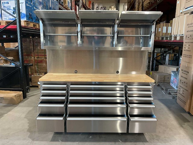 2025 stahlworks deluxe rvs 72 inch high 15 laden werkbank - afbeelding 2 van  13