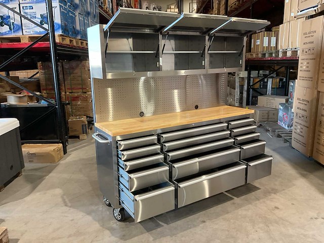 2025 stahlworks deluxe rvs 72 inch high 15 laden werkbank - afbeelding 4 van  13