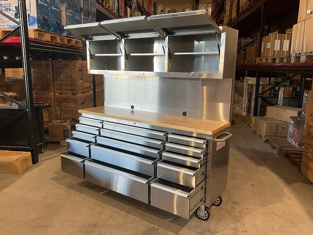 2025 stahlworks deluxe rvs 72 inch high 15 laden werkbank - afbeelding 4 van  18