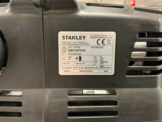 2025 stanley dst100/8/6 luchtcompressor - afbeelding 5 van  5