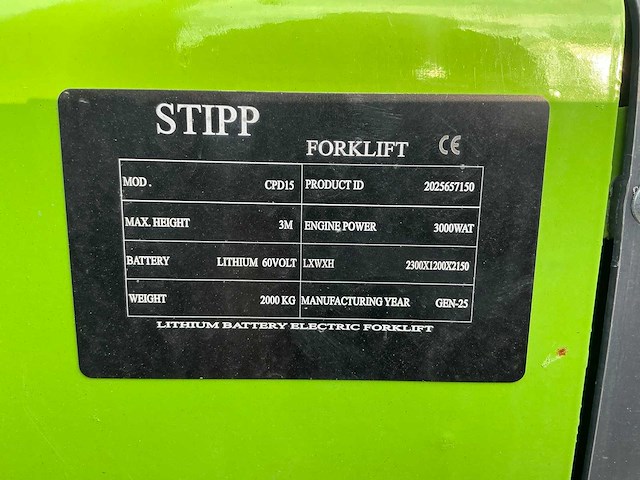 2025 stip cpd15 vorkheftruck ongebruikt - afbeelding 28 van  34
