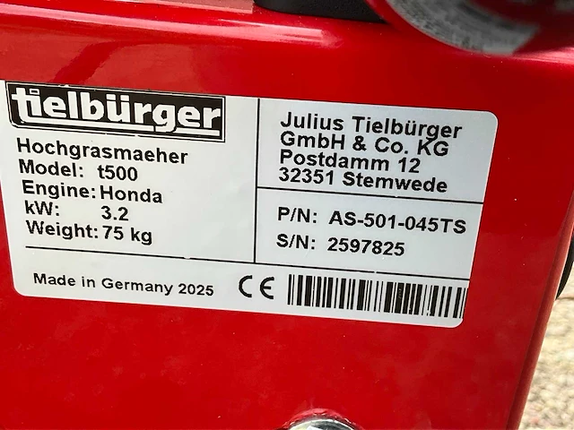 2025 tielburger t500 ruwterreinmaaier - afbeelding 8 van  16
