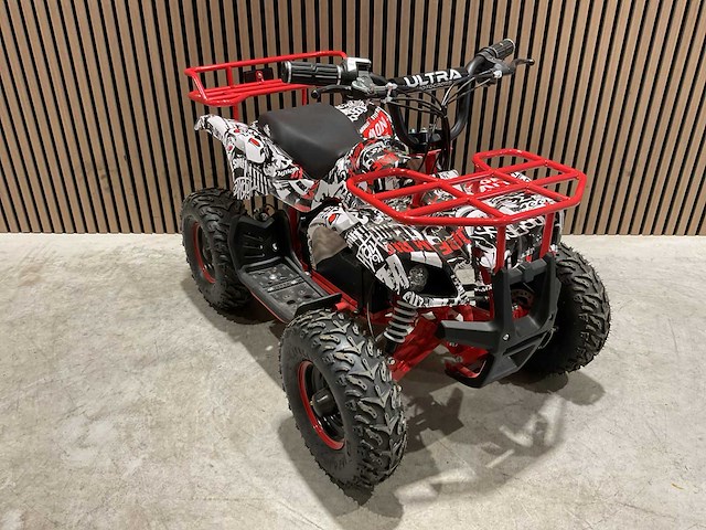 2025 ultra motocross met rekje atx 1000 elektrische quad rood/wit ma06e - afbeelding 8 van  14