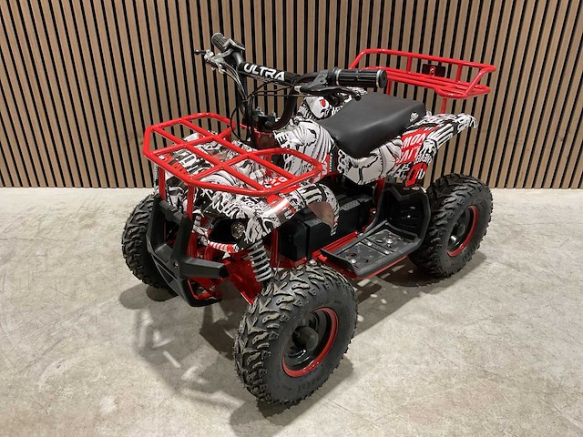 2025 ultra motocross met rekje atx 1000 elektrische quad rood/wit ma06e - afbeelding 1 van  14