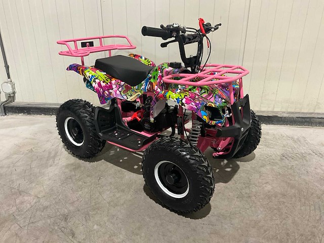 2025 ultra motocross met rekje atx 49 quad roze/paars/blauw/geel - afbeelding 3 van  10
