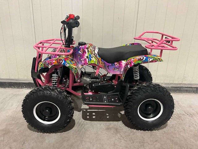 2025 ultra motocross met rekje atx 49 quad roze/paars/blauw/geel - afbeelding 4 van  10