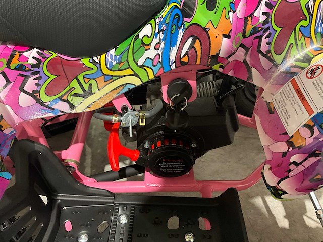 2025 ultra motocross met rekje atx 49 quad roze/paars/blauw/geel - afbeelding 8 van  10