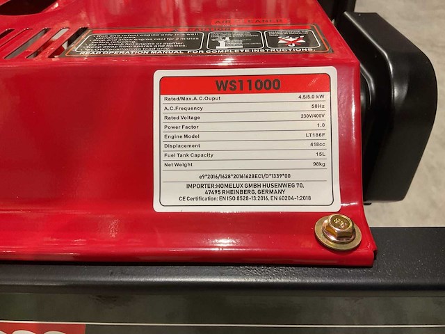 2025 walter stahl ws1100 stroomgenerator - afbeelding 3 van  12