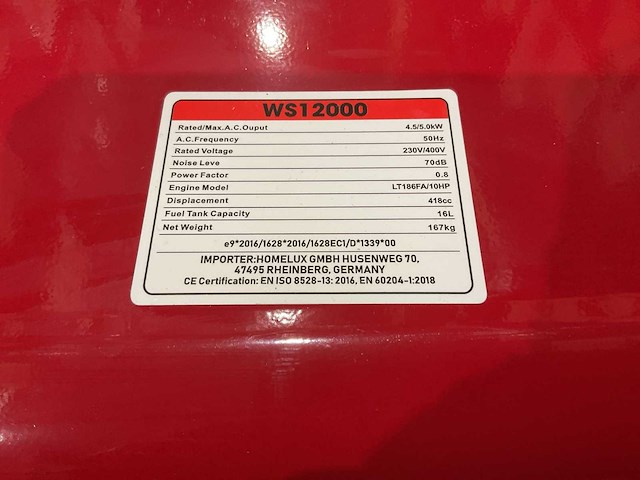 2025 walter stahl ws1200 stroomgenerator - afbeelding 2 van  8