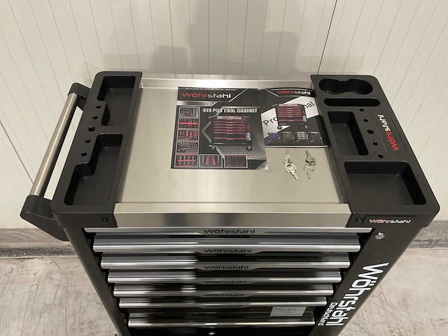 2025 wöhrstahl deutschland 7/7 zw/rvs gereedschapswagen gevuld - afbeelding 2 van  17