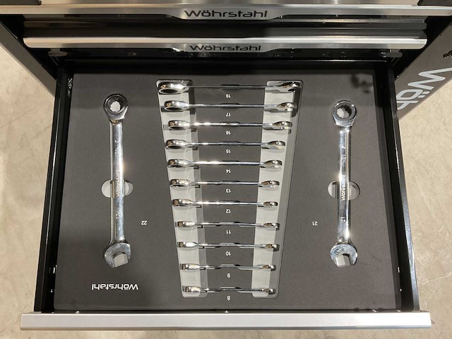 2025 wöhrstahl deutschland 7/7 zw/rvs gereedschapswagen gevuld - afbeelding 5 van  17