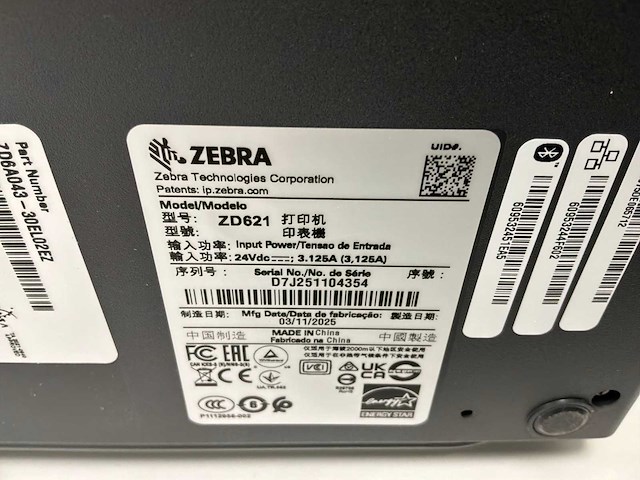 2025 zebra zd621 labeller (2x) - afbeelding 3 van  4