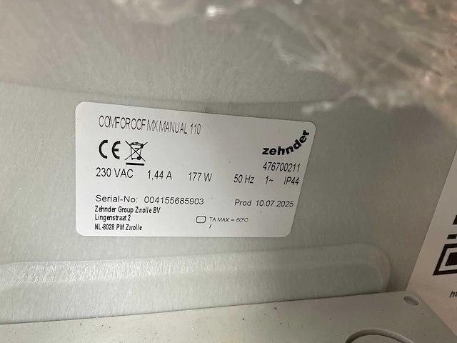 2025 zehnder comforoof mx110 dakventilator - afbeelding 3 van  3