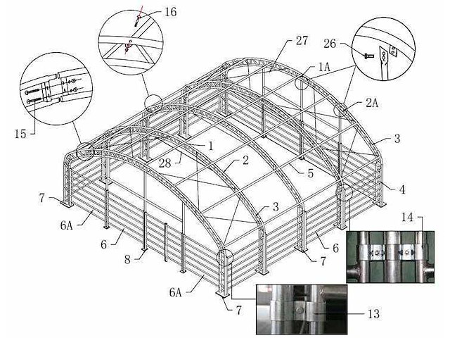 2026 - easy-going - (10x10x4,5 meter) - army green - dierenverblijf / shelter 10 meter - afbeelding 6 van  7