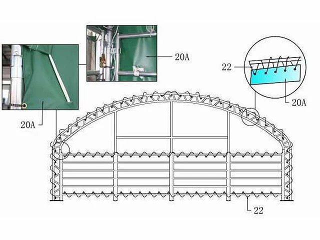 2026 - easy-going - (10x10x4,5 meter) - army green - dierenverblijf / shelter 10 meter - afbeelding 4 van  17