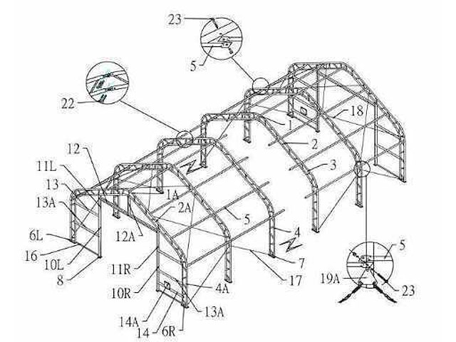 2026 - easy-going - (15,25x10,0x5,20 meter) - garage / tent / opslag shelter 335017dp - afbeelding 4 van  7