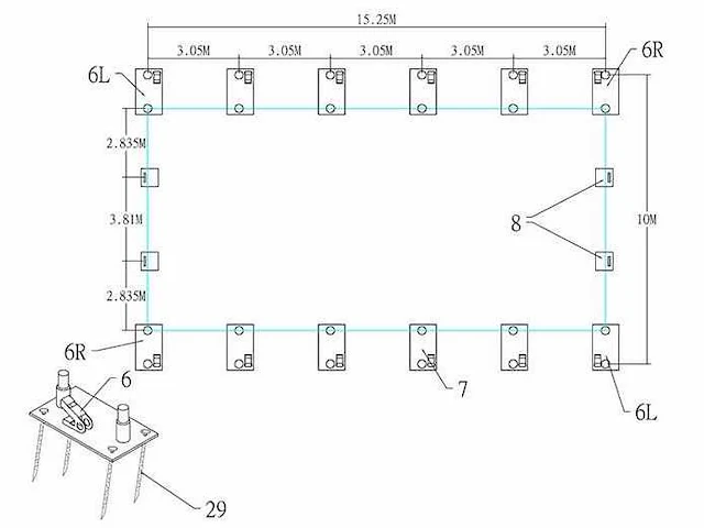 2026 - easy-going - (15,25x10,0x5,20 meter) - garage / tent / opslag shelter 335017dp - afbeelding 5 van  7