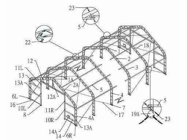 2026 - easy-going - (15,25x10,0x5,20 meter) - garage / tent / opslag shelter 335017dp - afbeelding 4 van  7