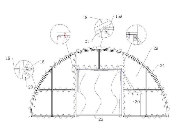2026 - easy-going - (24x12,20x6,10 meter) - nood tent / opslag shelter 408020r - afbeelding 6 van  24