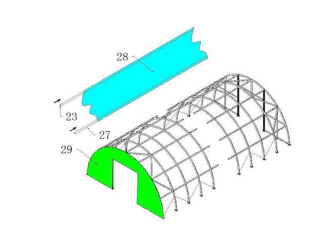 2026 - easy-going - (24x12,20x6,10 meter) - nood tent / opslag shelter 408020r - afbeelding 8 van  24