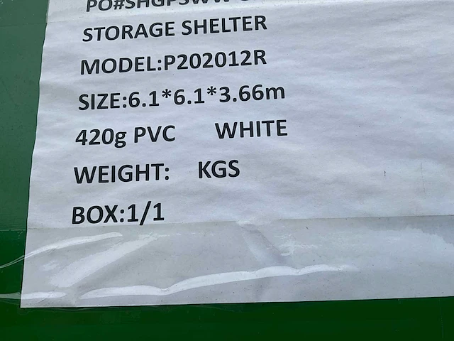 2026 - easy-going - (6,10x6,10x3,65 meter) - garage / tent / opslag shelter p202012r - afbeelding 2 van  18