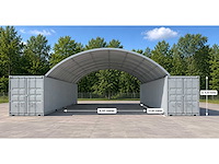 2026 - easy-going - (6x12x2 meter) - shelter overkapping / tent tussen 2 containers c2040 - afbeelding 1 van  19
