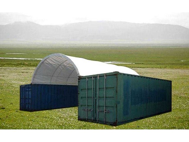 2026 - easy-going - (6x12x2 meter) - shelter overkapping / tent tussen 2 containers c2040 - afbeelding 12 van  19