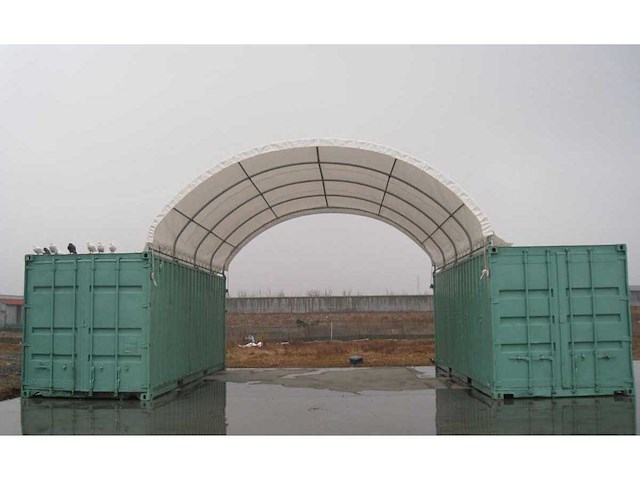 2026 - easy-going - (6x6x2 meter) - shelter overkapping / tent tussen 2 containers c2020 - afbeelding 8 van  14