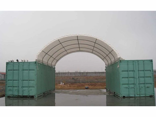 2026 - easy-going - (6x6x2 meter) - shelter overkapping / tent tussen 2 containers c2020 - afbeelding 12 van  28