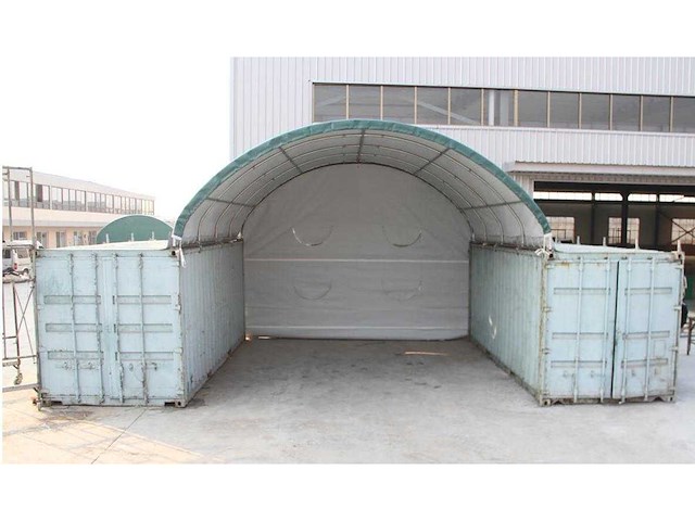 2026 - easy-going - (6x6x2 meter) - shelter overkapping / tent tussen 2 containers c2040h - afbeelding 10 van  10