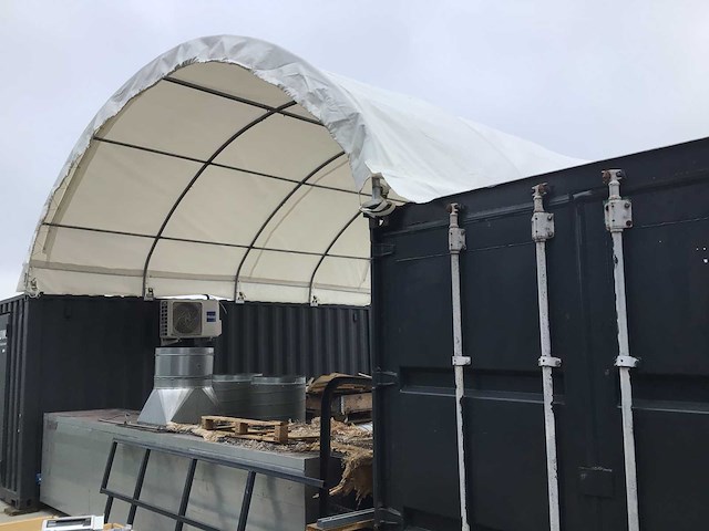 2026 - easy-going - (6x6x2 meter) - shelter overkapping / tent tussen 2 containers c2040h - afbeelding 3 van  18
