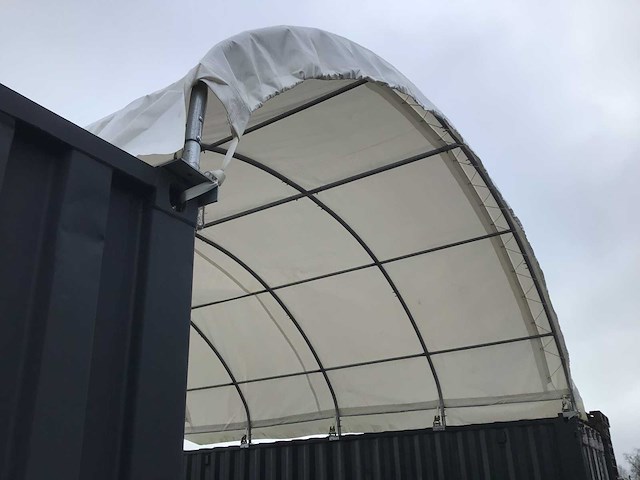 2026 - easy-going - (6x6x2 meter) - shelter overkapping / tent tussen 2 containers c2040h - afbeelding 12 van  18