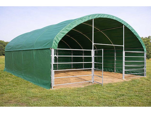 2026 - easy-going - (8x8x4 meter) - army green - dierenverblijf / shelter 8 meter - afbeelding 1 van  18
