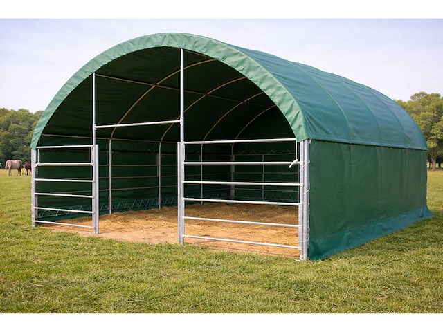 2026 - easy-going - (8x8x4 meter) - army green - dierenverblijf / shelter 8 meter - afbeelding 1 van  23